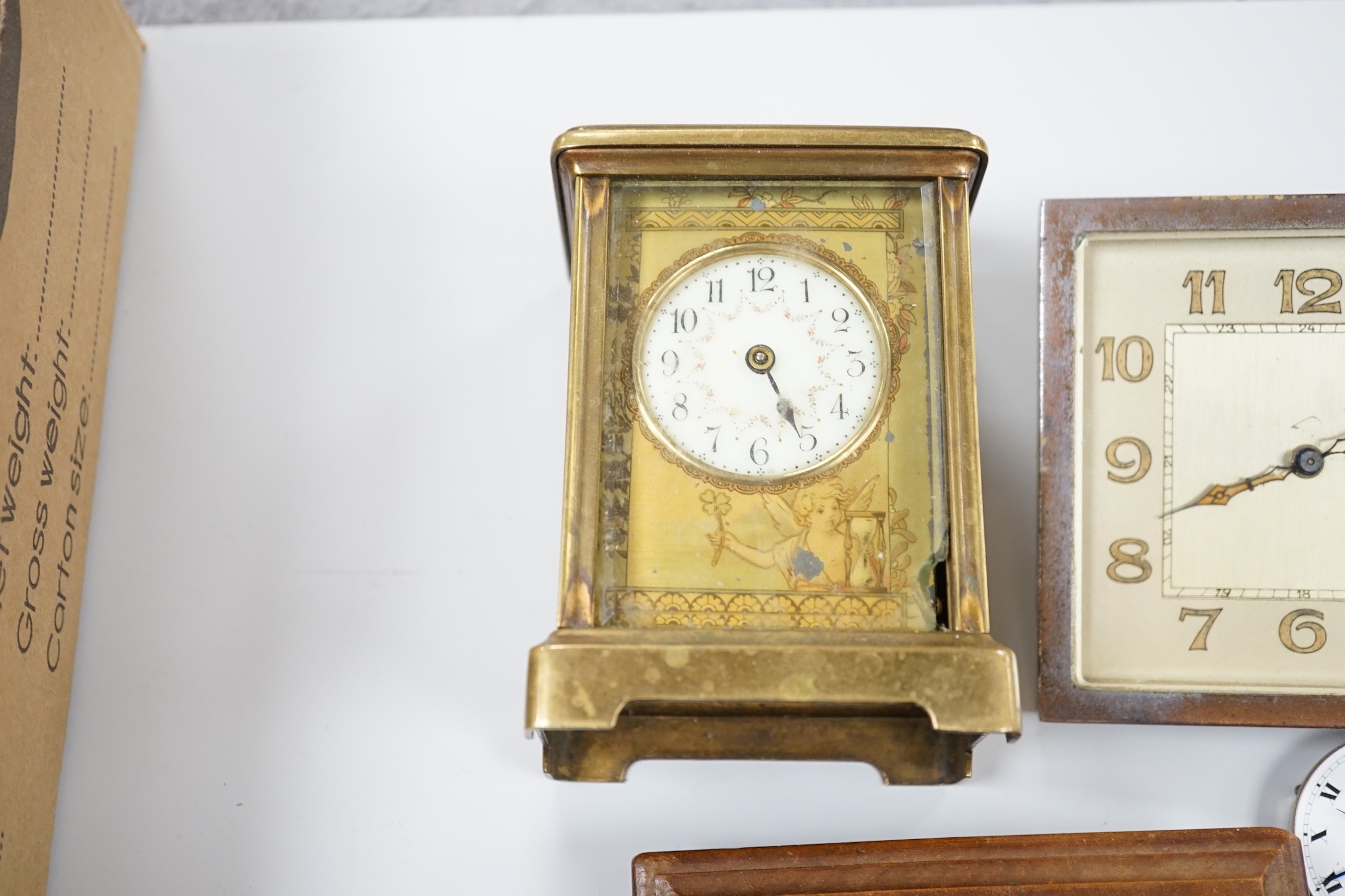 A group of wrist and pocket watches, stop watch, carriage clock, etc.